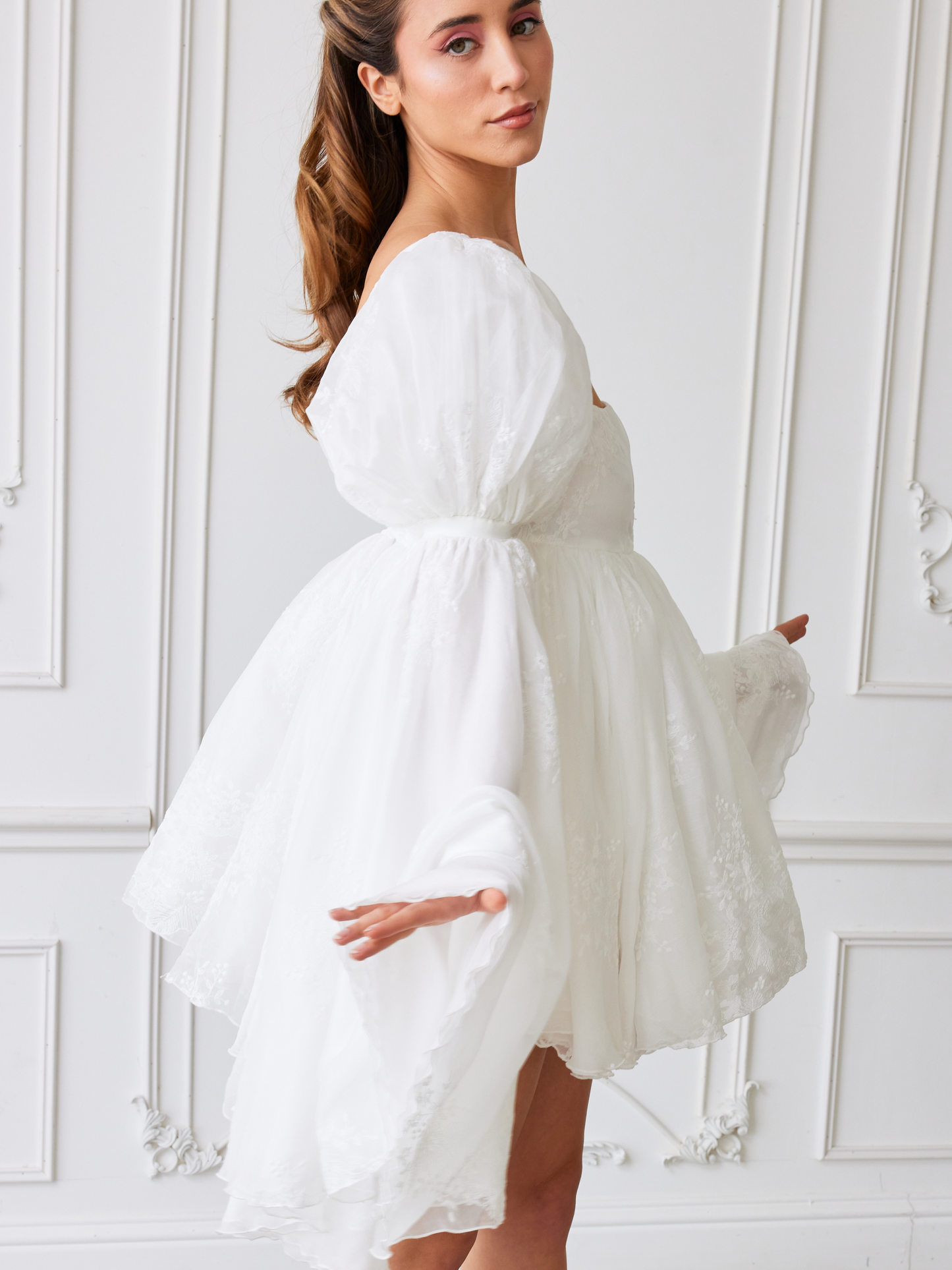 Ivory Fairy Puff Sleeve Dress