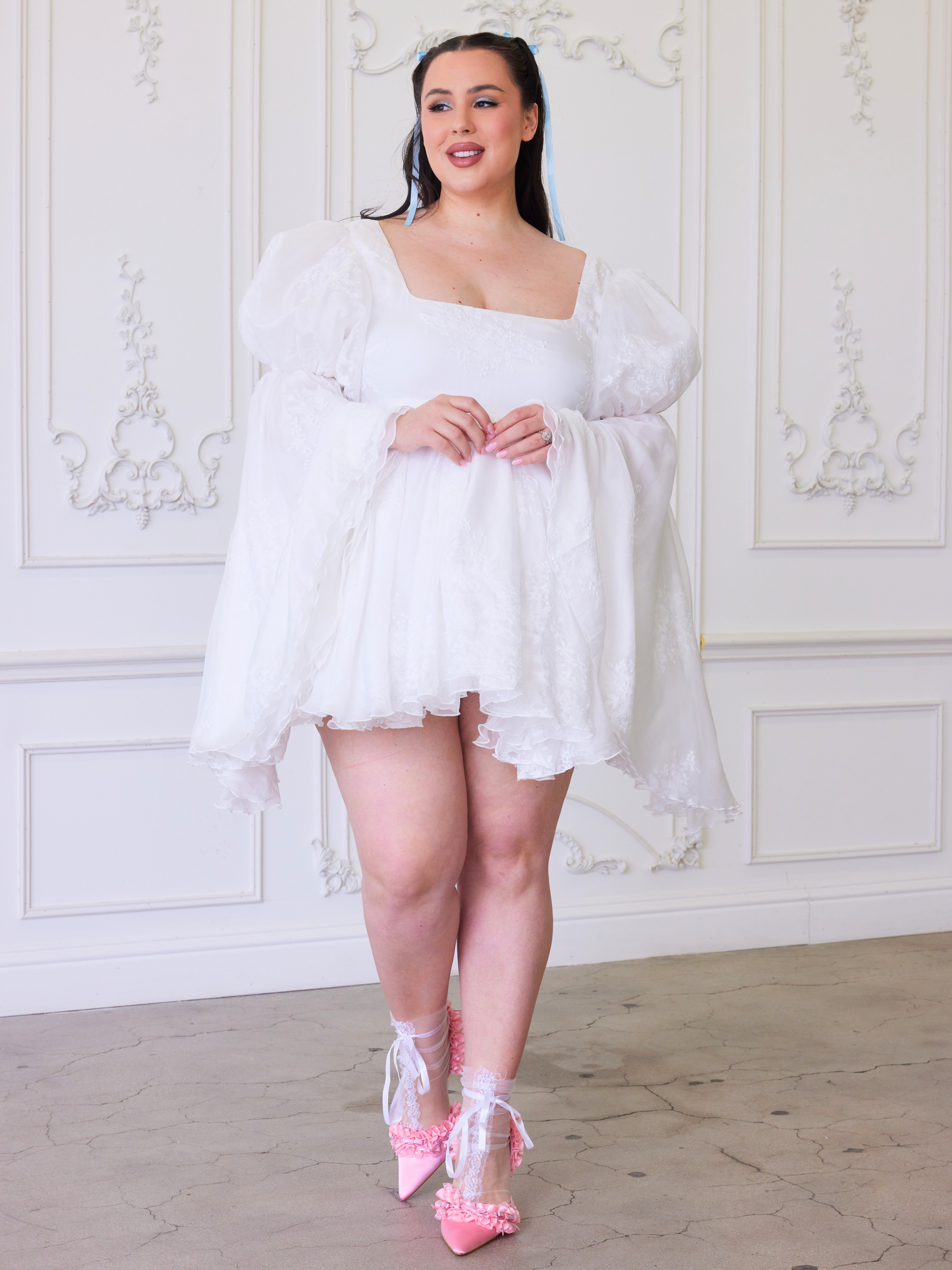 Ivory Fairy Puff Sleeve Dress