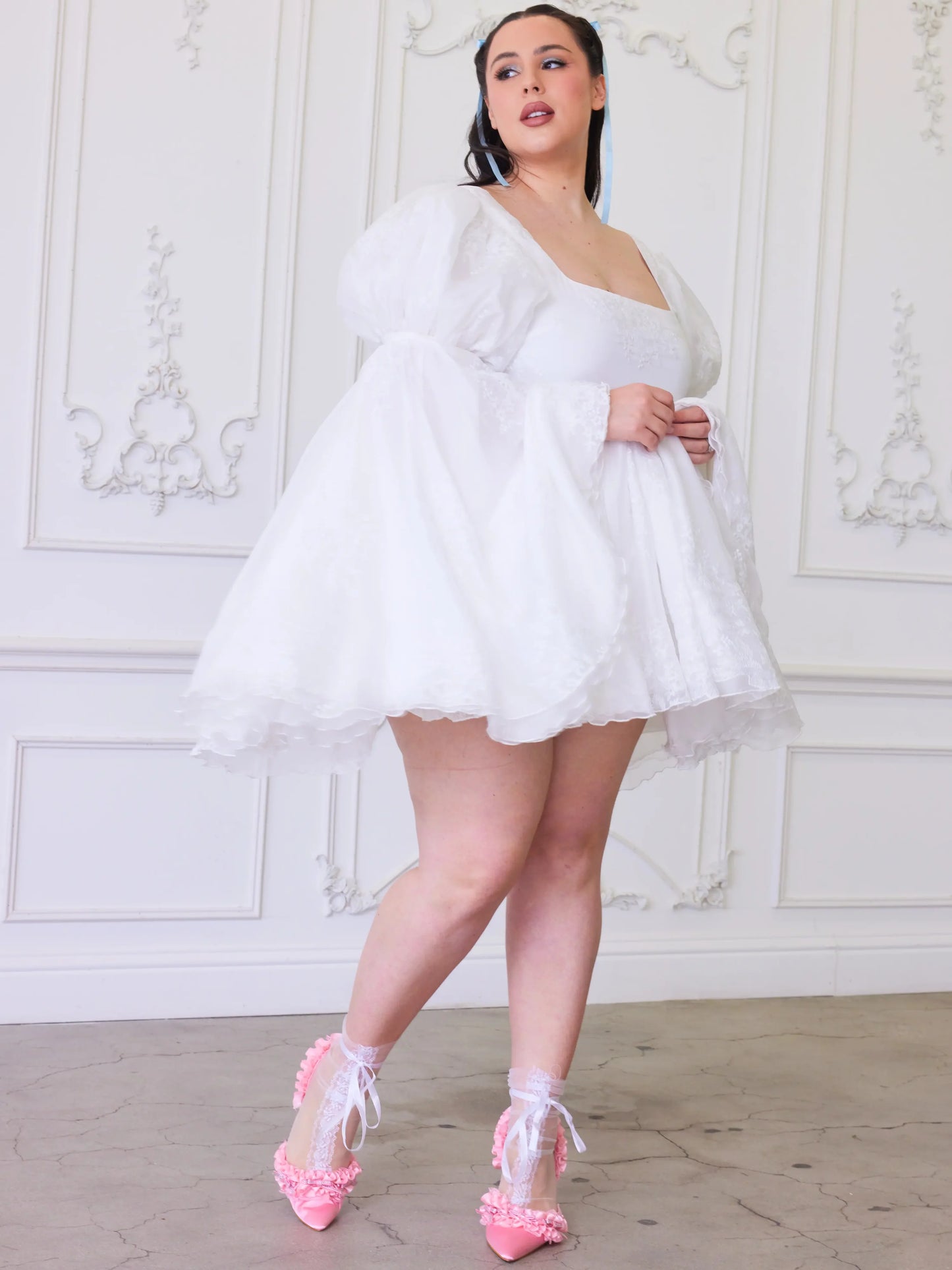 Ivory Fairy Puff Sleeve Dress
