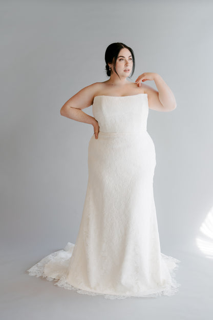 Full body view of Vicki in lace