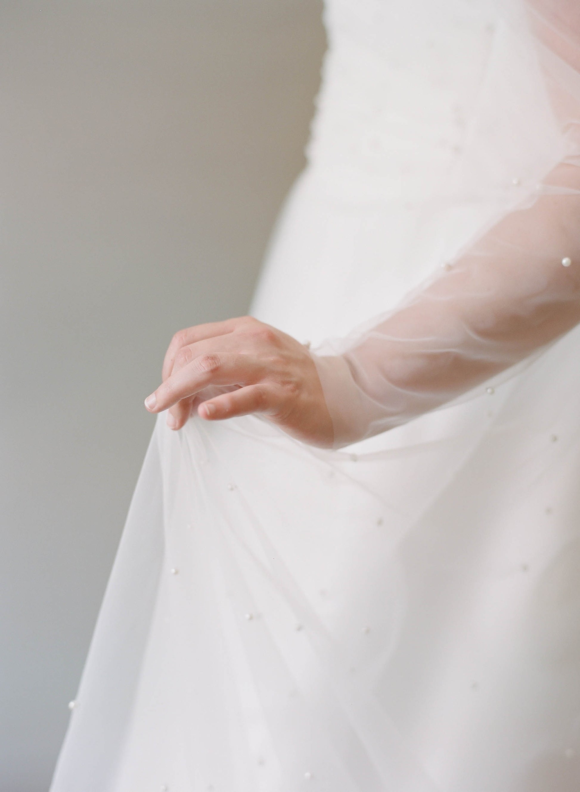 Close up of the pearls featured on the Ophelia dress