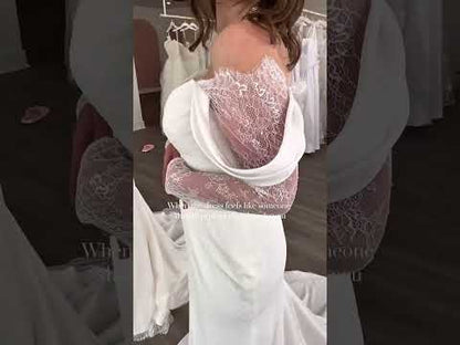 Showing the standard size of the chantilly lace, in our bridal size 12