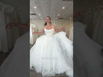 Trying on the Zara pleated ballgown